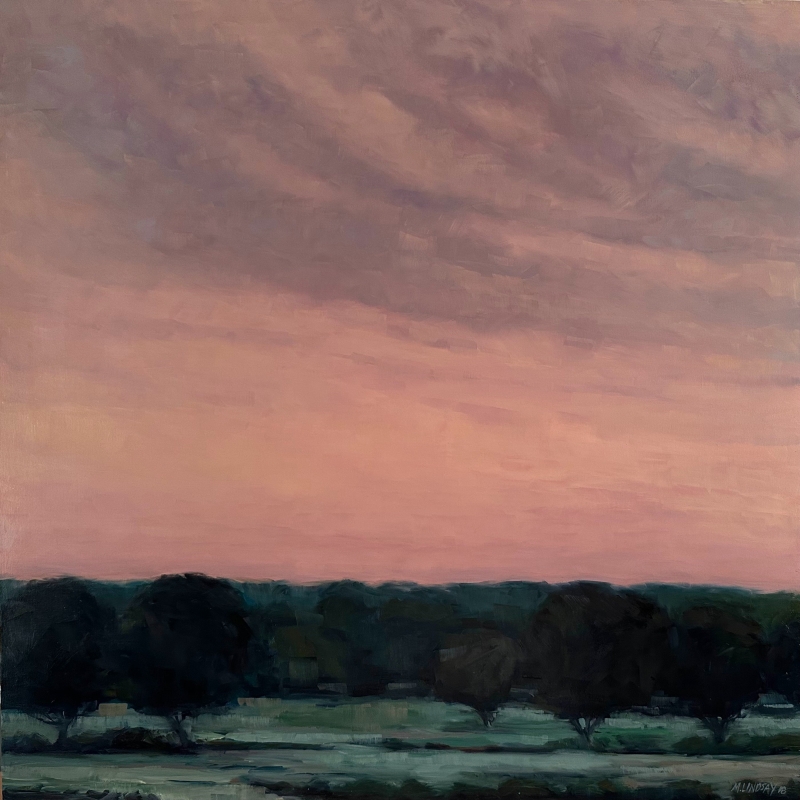 Hill country Boundary, Magenta by artist Marjorie Lindsay